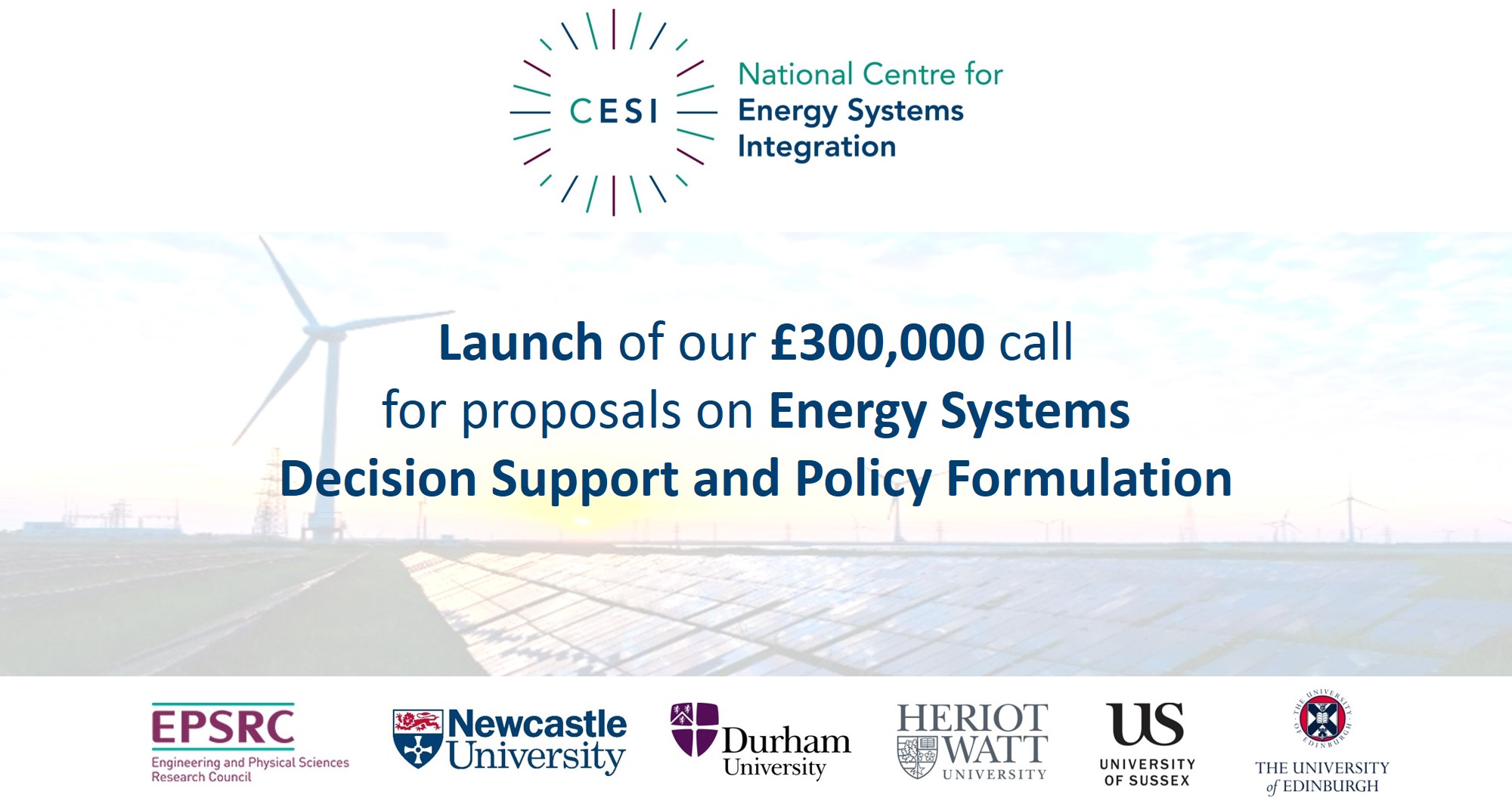 CESI Directed Call Launch on Energy Systems Decision Support and Policy Formulation